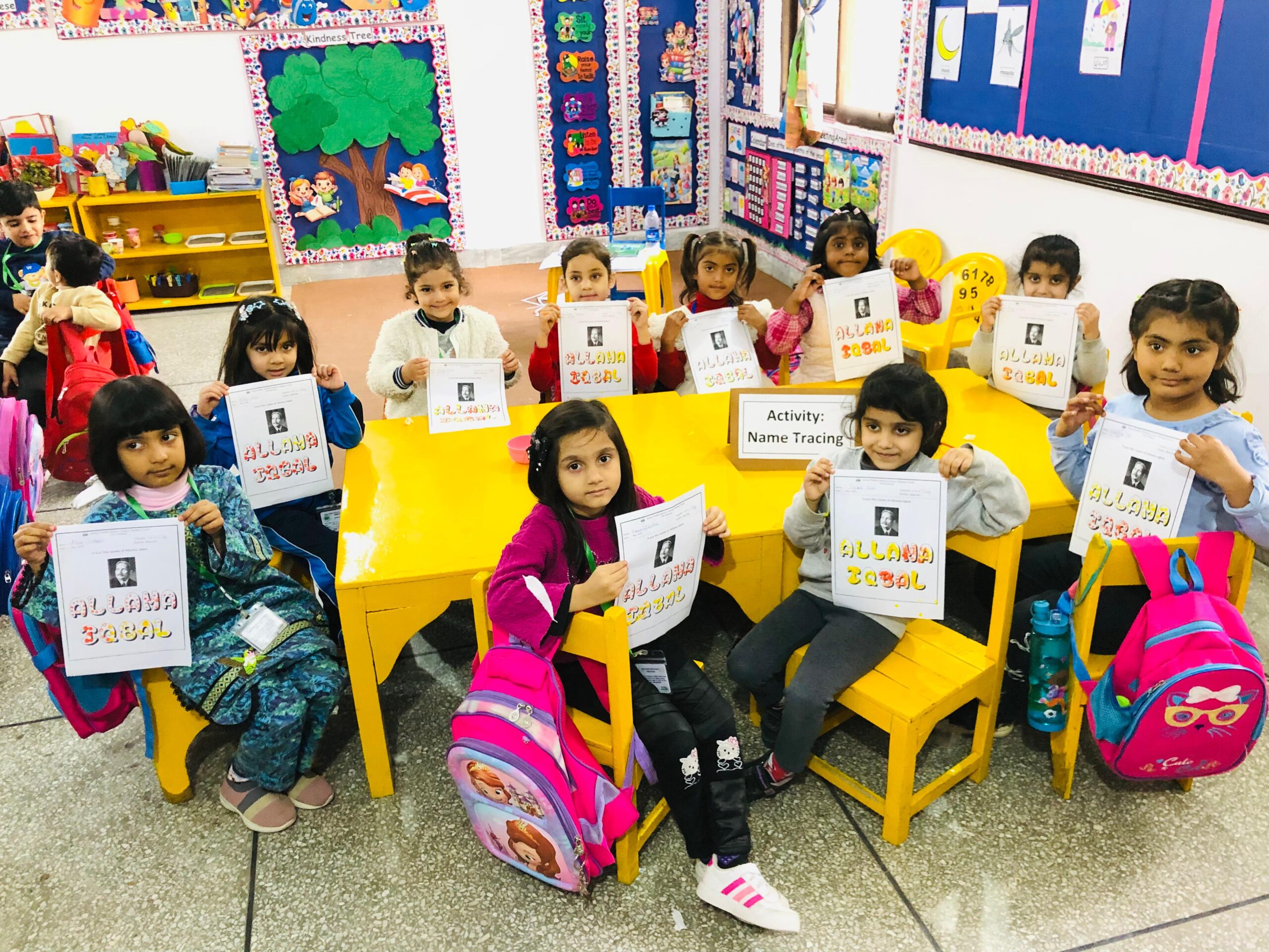 Students reciting poetry of Allama Iqbal